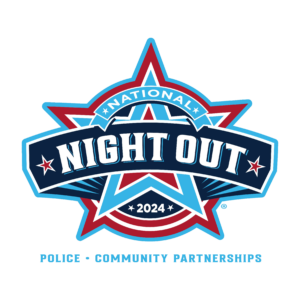 2024 National Night Out Logo star shaped logo with text.