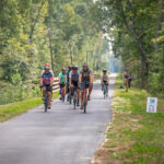 Bicyclists ride the Fall Line trail