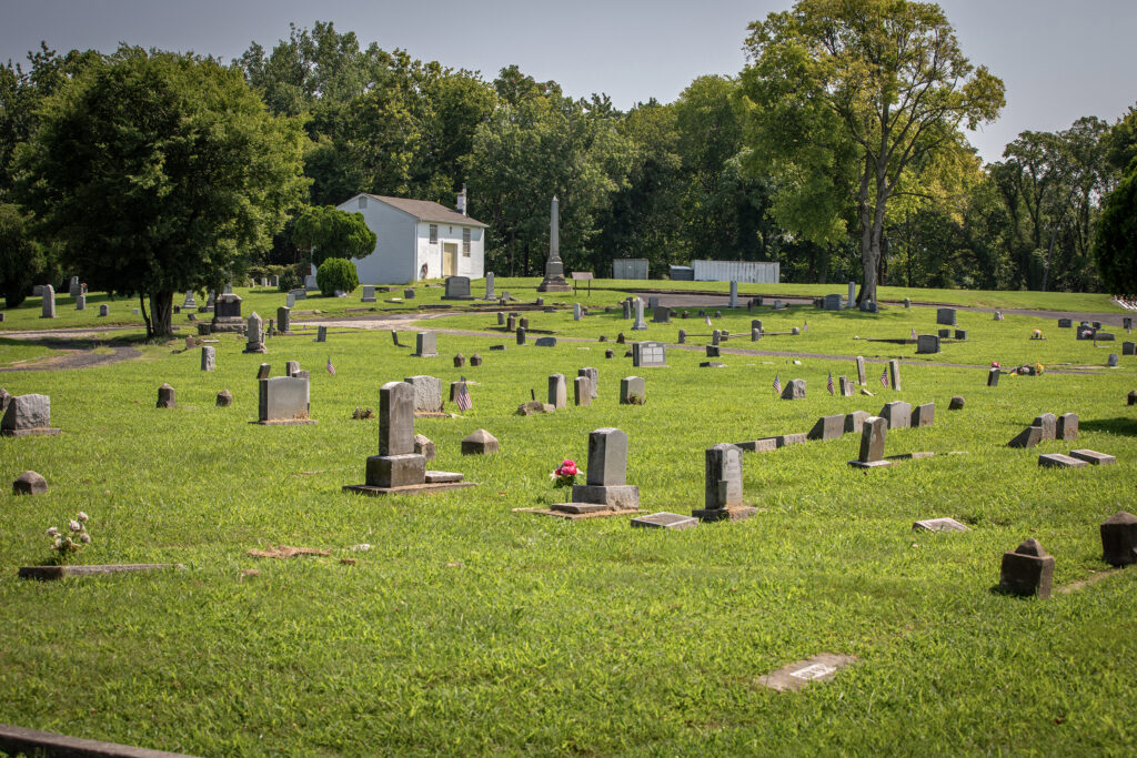 A cemetery.