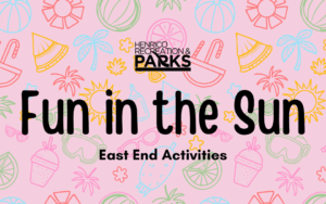 Pink background with summer icons and "Fun in the Sun" text