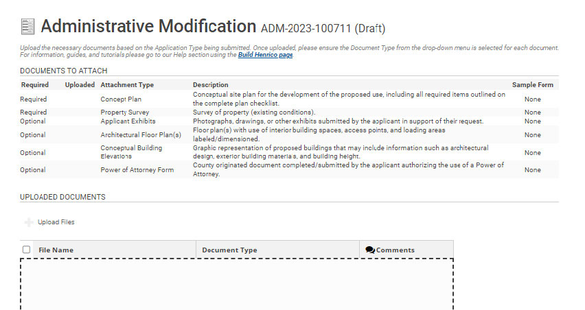 Upload any required documents.