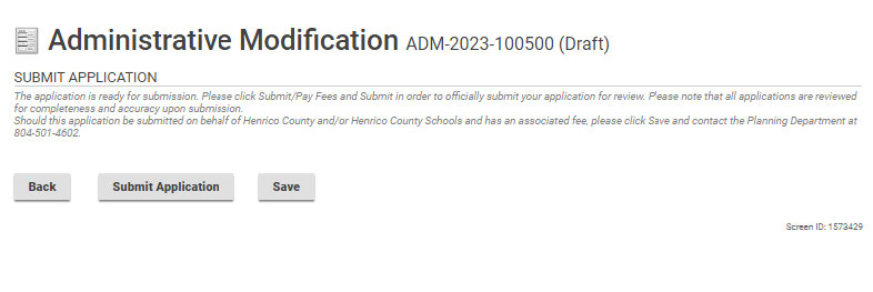 Choose Submit application, or go Back, or just Save your work.