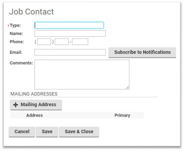 Add details for each contact.