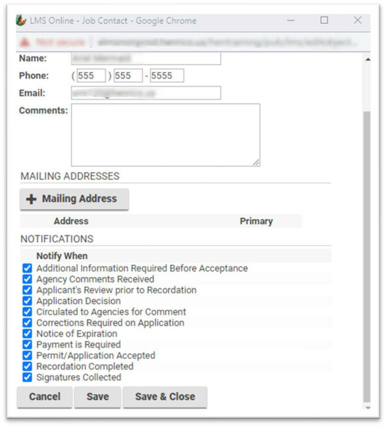 Notifications chosen are shown. Choose Next.