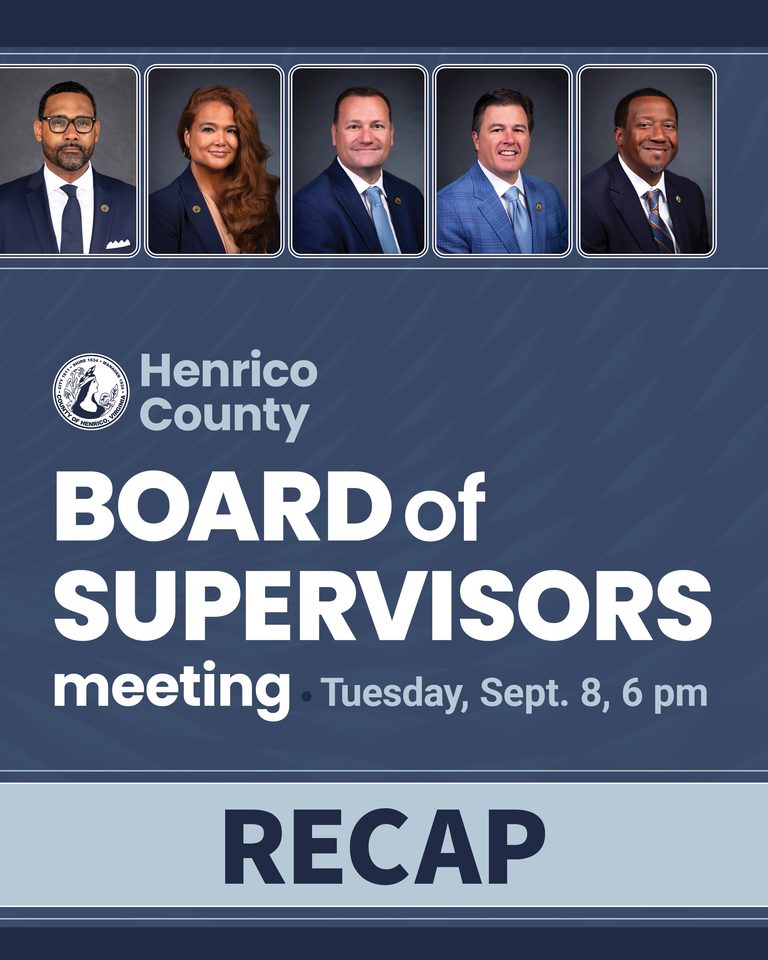 Photos of five Board of Supervisors members with text Recap: Sept. 8
