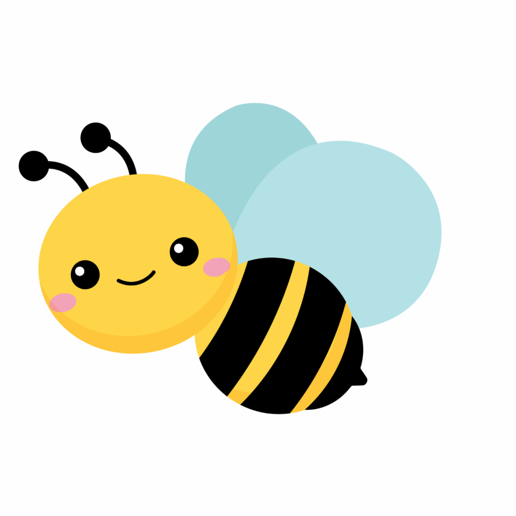 Image of a smiling, cartoon bumblebee