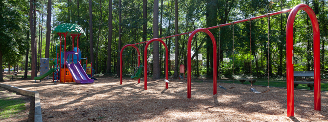 Bethlehem Park swing set and playground.