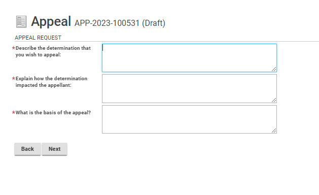 Describe the Appeal.