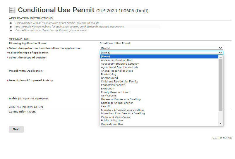Choose from dropdowns.