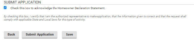 Check the box for the Homeowner Declaration Statement.