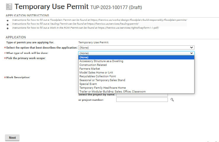 Use the dropdowns.