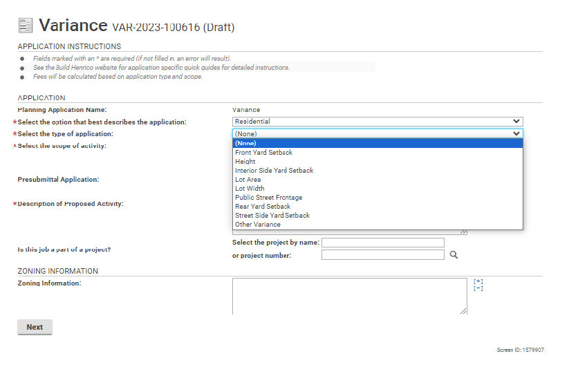 Use dropdowns where indicated.