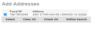 From the suggested addresses, select the correct one.