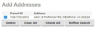 An address has been chosen.