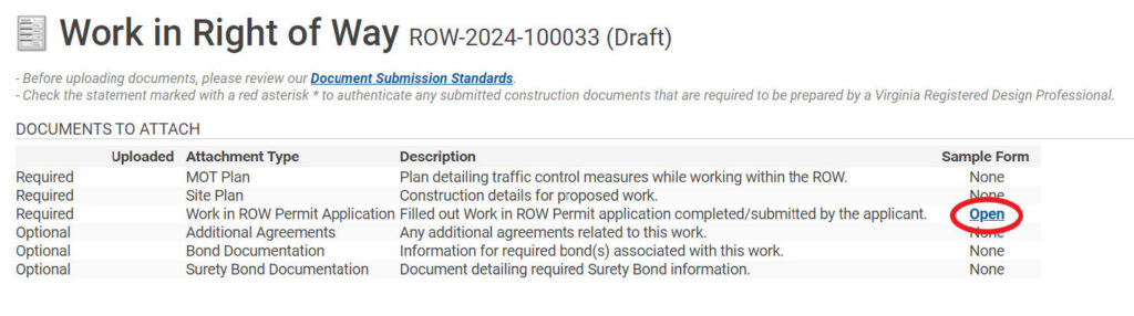 List of needed documents.