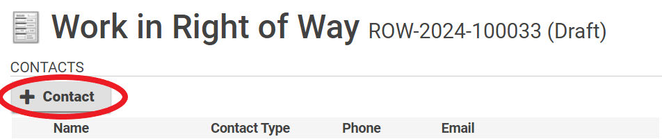 More contacts can be added.