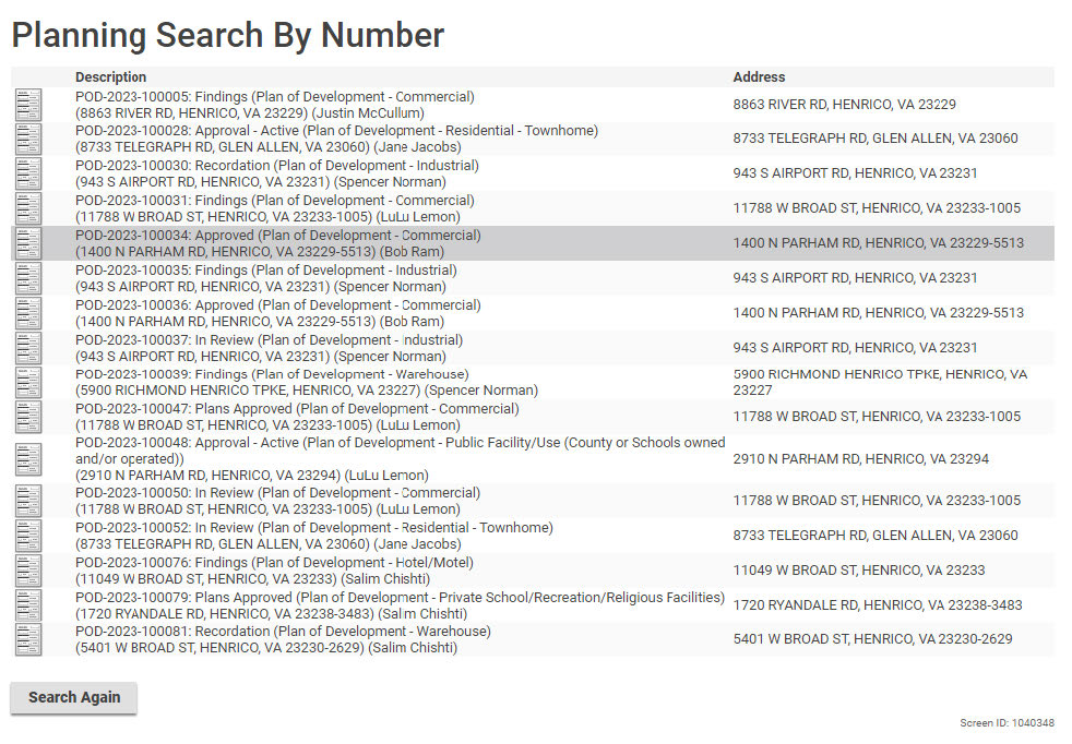 Search results are shown