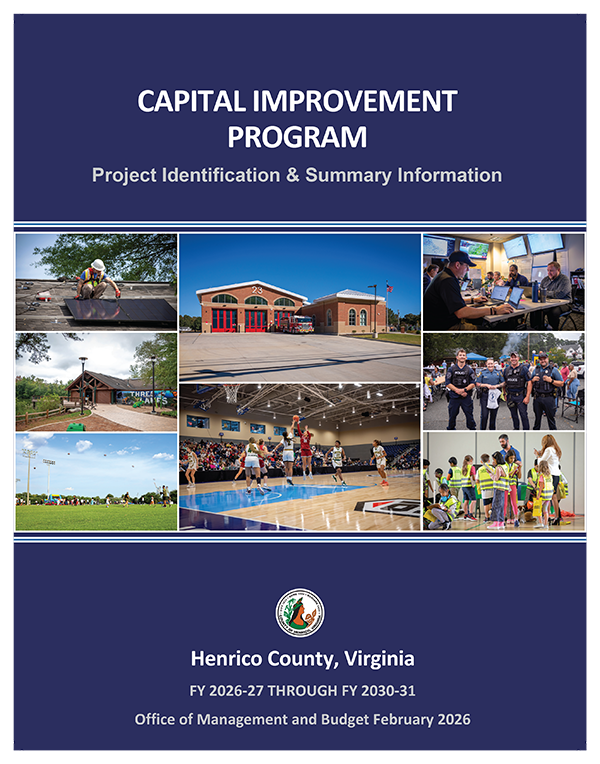 Cover for the Capital Improvement Program, Project Identification & Summary Information, FY 2026-27 through FY 2030-21. Prepared by the Henrico County Office of Management and Budget, February 2026.