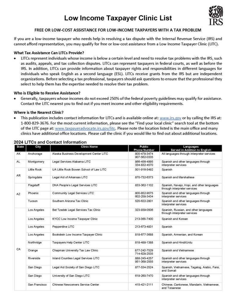 Ctlp Taxpayer Clinic List.pdf Page 1