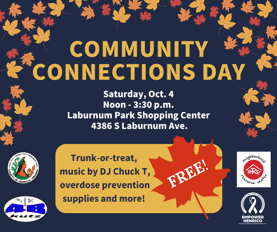 A graphic says "Community Connections Day on Oct. 4 from noon to 3:30 p.m."