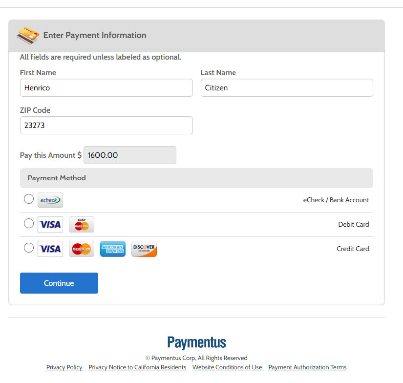 Enter payment information.