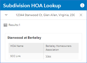 Blue and white graphic depicting the Subdivision HOA Lookup tool.