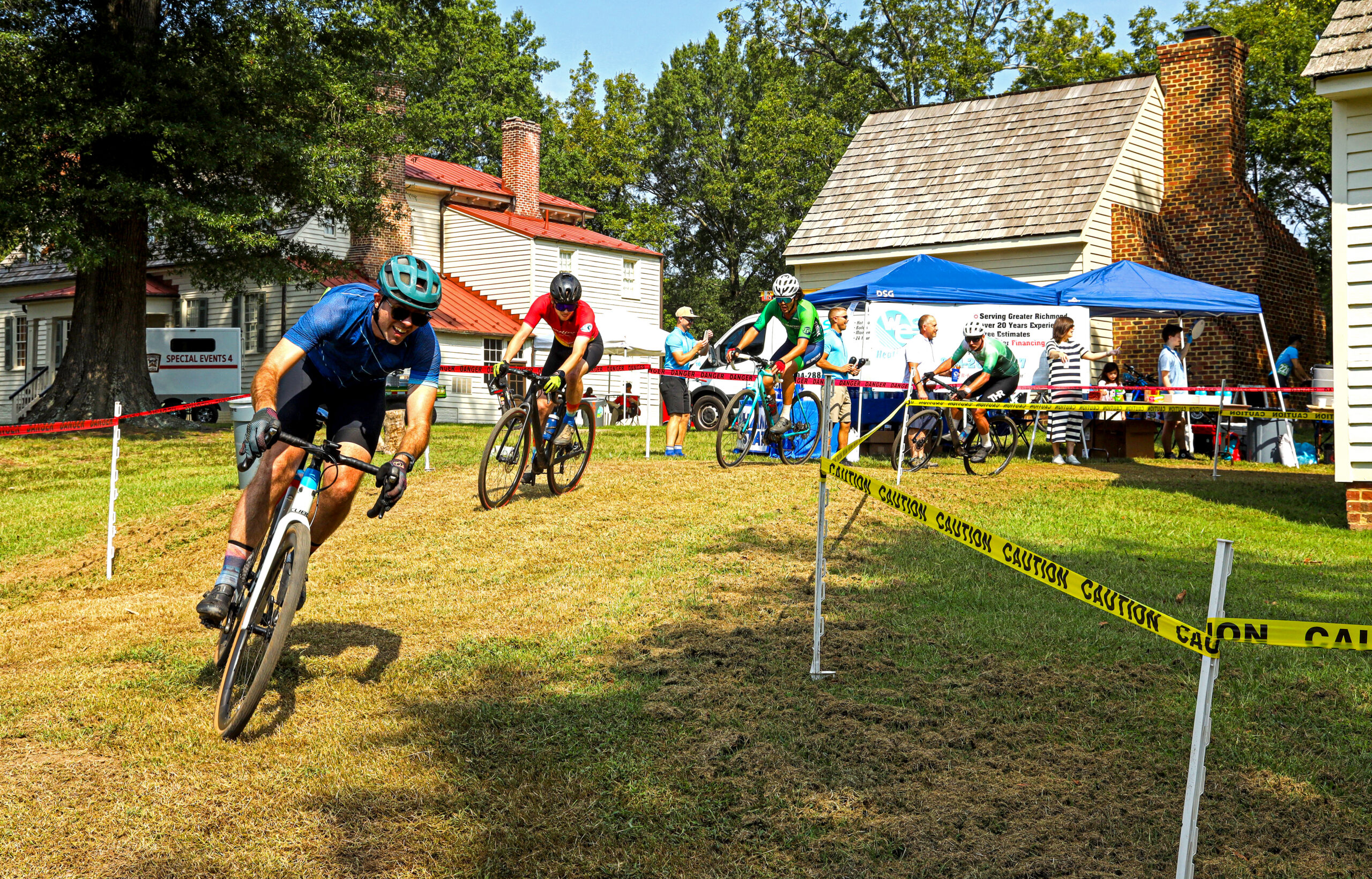 Cyclists riding at Meadow Farm during HenBIKEo event.