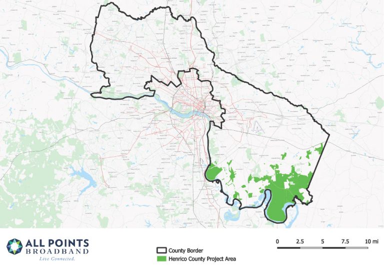 Henrico Broadband Project Area Map