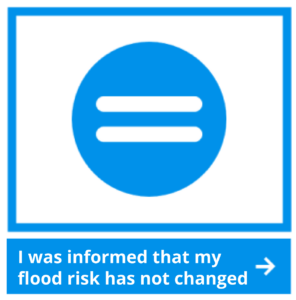 Image with text: I was informed that my flood risk has not changed.