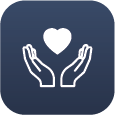Hands with a heart icon