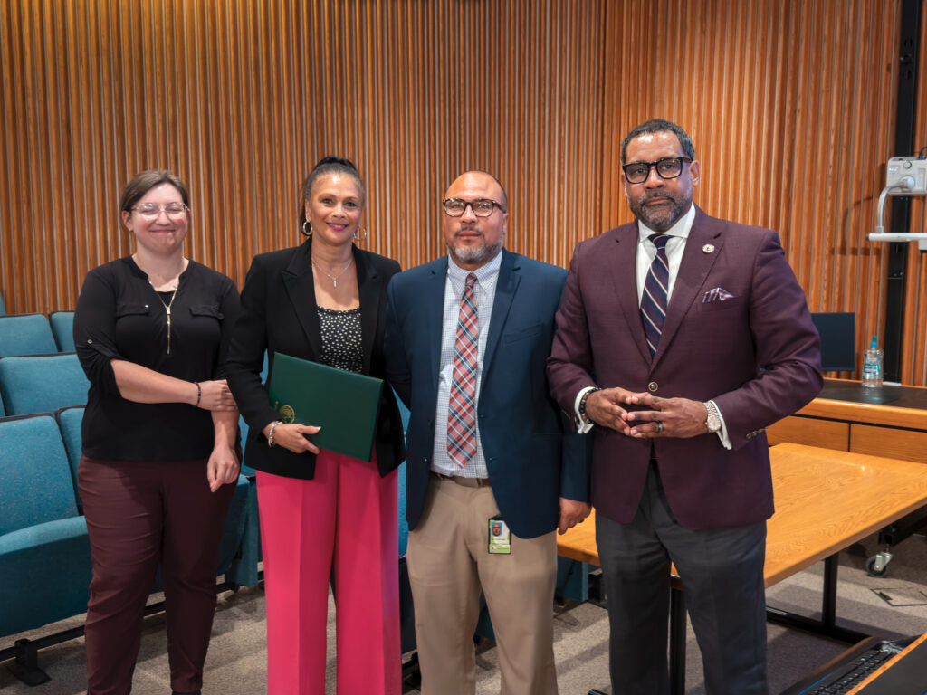 Board Chair Roscoe Cooper and leaders in the affordable housing space in Henrico at the Board Meeting.