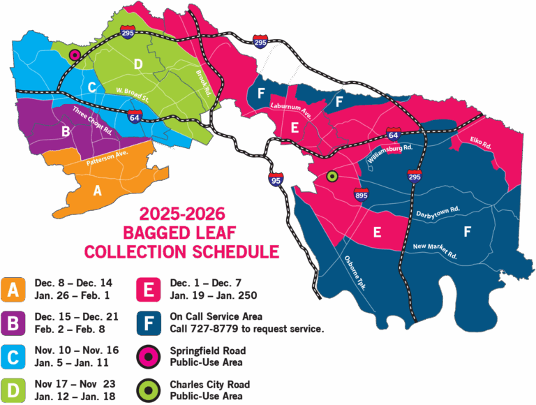 Map of Bagged Leaf Collection Areas.