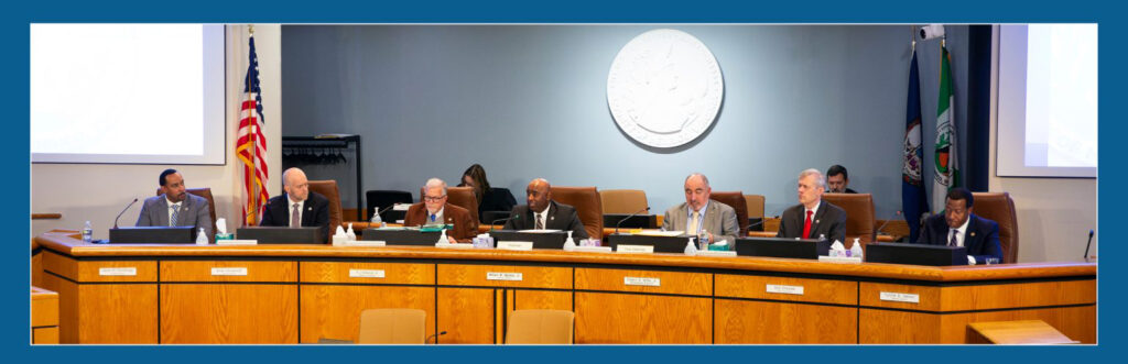 Members of the planning commission at the dias