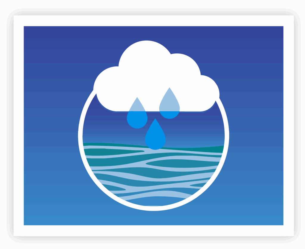Illustration of rain and flooding representing the Henrico Resilience Plan