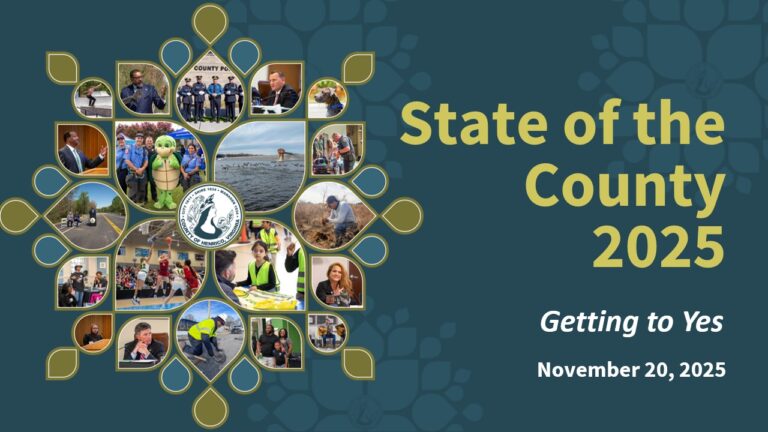State of the County 2025, getting to yes, November 20, 2025, with collage image of officials, workers and scenes from the county plus the Henrico County seal.