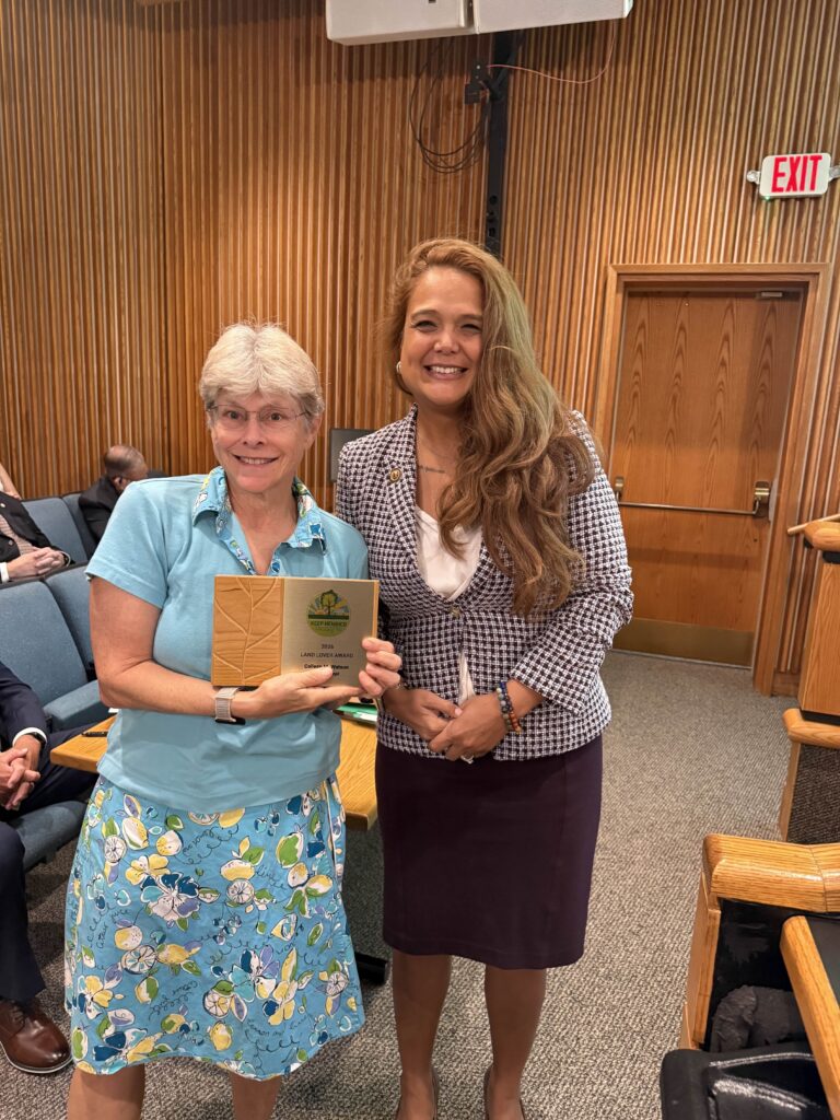Three Chopt Supervisor Misty Roundtree is shown with a member of the Keep Henrico Beautiful committee who accepted a 2026 Land Lover award for Colleen Watson.