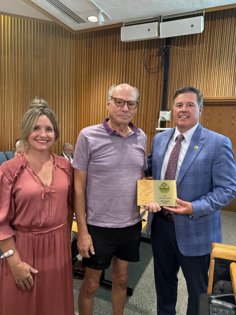 Tuckahoe Supervisor Jody Rogish is shown with Nancy Fowert who won a 2026 Land Lover award for her property in the Tuckahoe District.