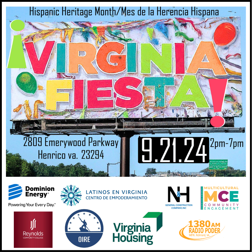 Virginia Fiesta 2024, Saturday, Sept. 21 2-7 p.m., free admission, 2809 Emorywood Parkway, Henrico, VA 23294