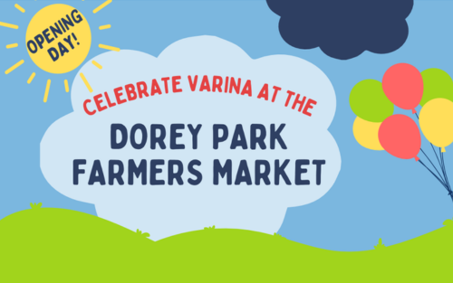 Dorey Park Farmers Market Celebrate Varina/ Opening Day. Balloons, sunshine, clouds, field