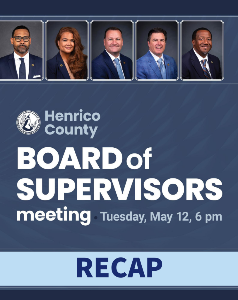 A graphic says "Board meeting recap for Tuesday, May 12."