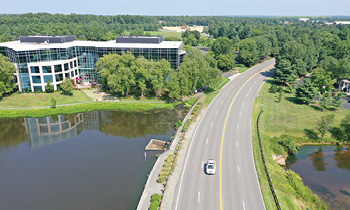 Cox Road Dam at Cox Road over Waterfront Lake