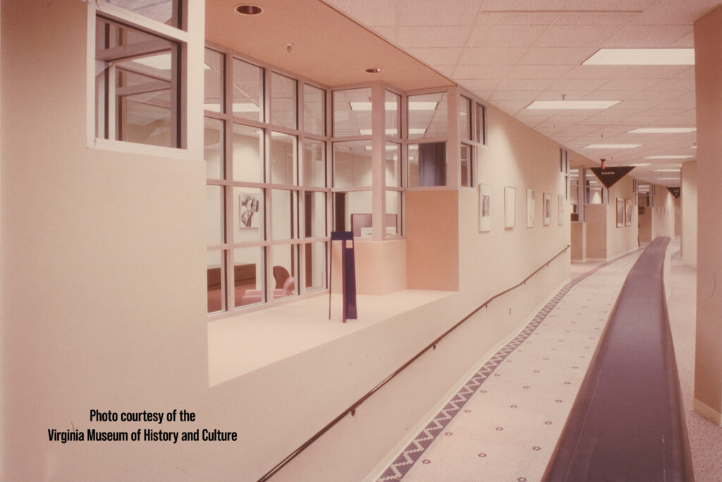 An office building interior hallway.