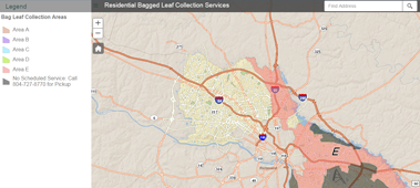 Snapshot of Residential Bagged Leaf Collection Map