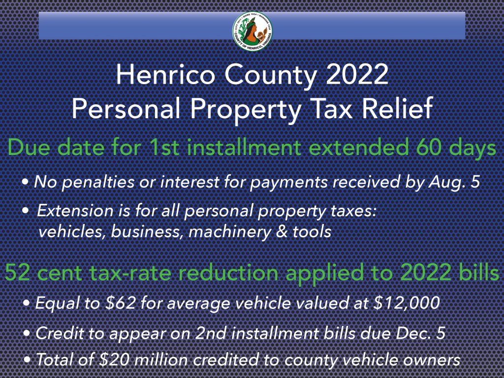 Henrico proposes personal property tax relief to offset rising vehicle