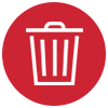 Alert trash can icon